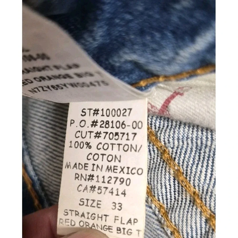 True Religion Straight Flap‎ Big T Jean Distress Destroyed Boho 33 Y2K